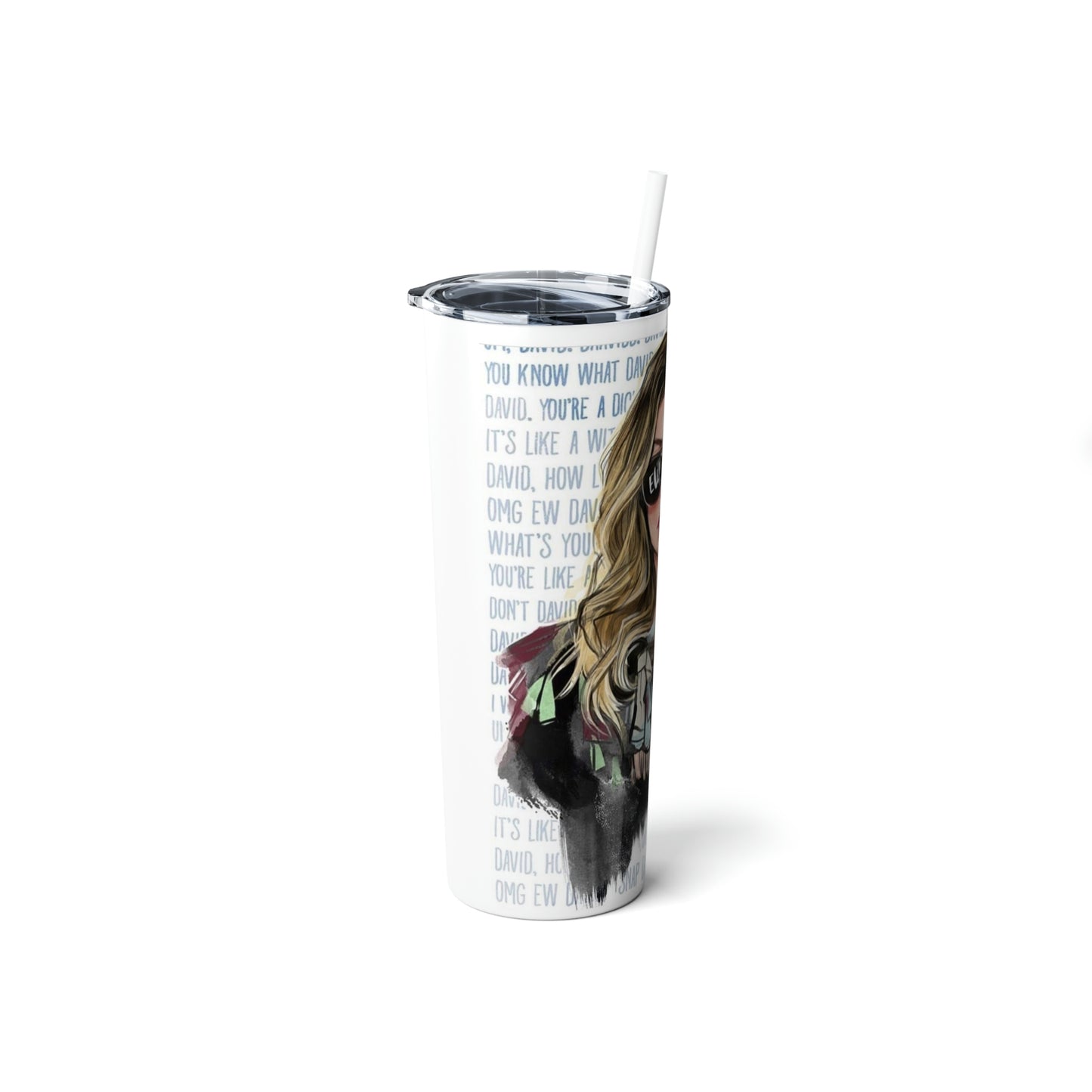 Skinny Steel Tumbler with Straw, 20oz